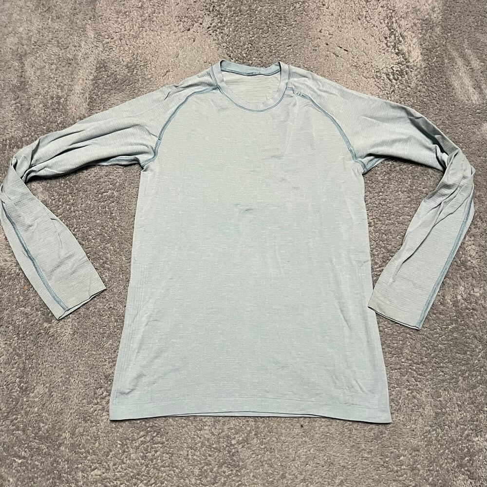 Lululemon Shirt Mens XS Blue Metal Tech Vent Long Sleeve Performance *flaw